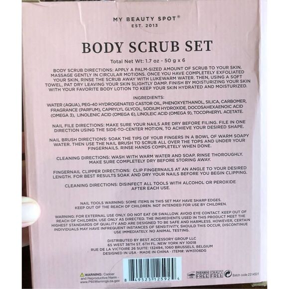 MY BEAUTY SPOT - NWT - Body Scrub Set. 6 Body Scrubs + Bonus Mani Set w/Case - Picture 12 of 13
